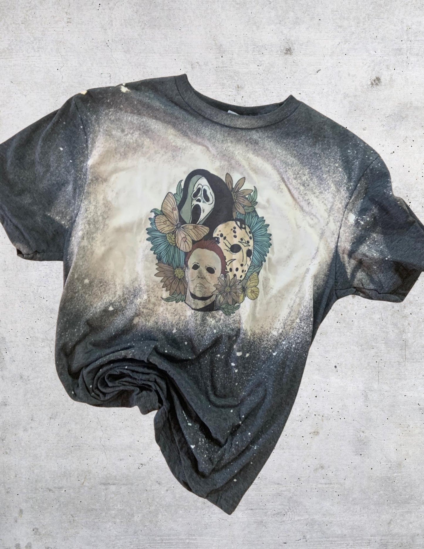 FLORAL HALLOWEEN BLEACHED SHIRT